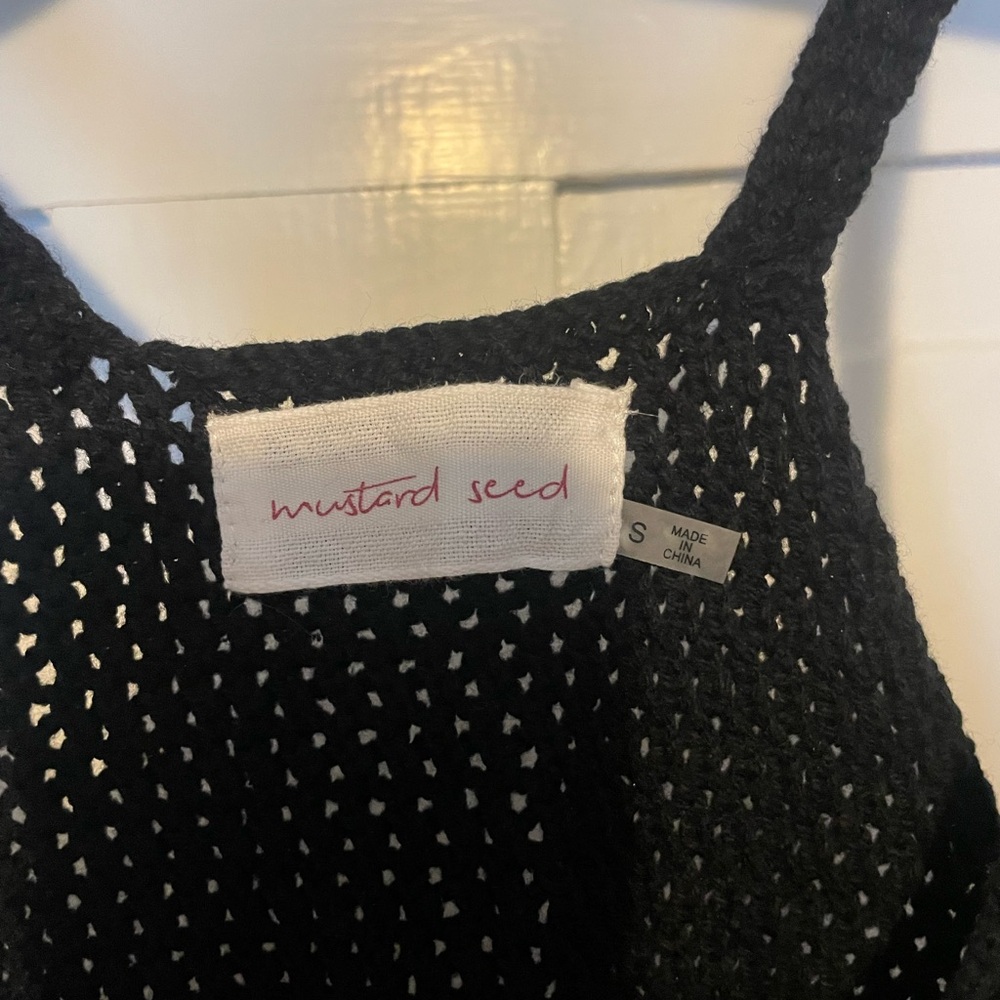 Mustard Seed Black Knit Sleeveless Top - Picture 2 of 2